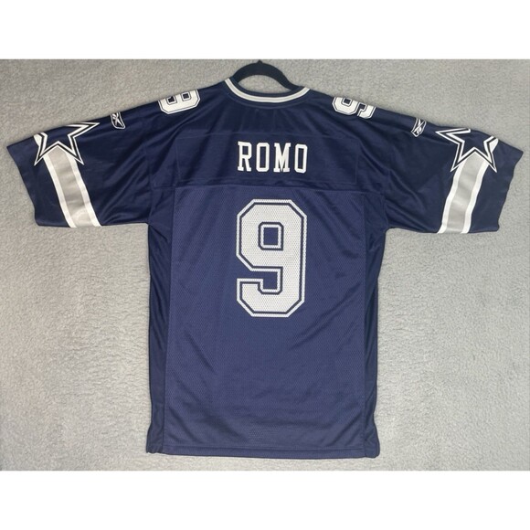 VTG Reebok Authentic Jersey Tony Romo #9 Dallas Cowboys Mens Medium 44 Blue EUC - Picture 1 of 7